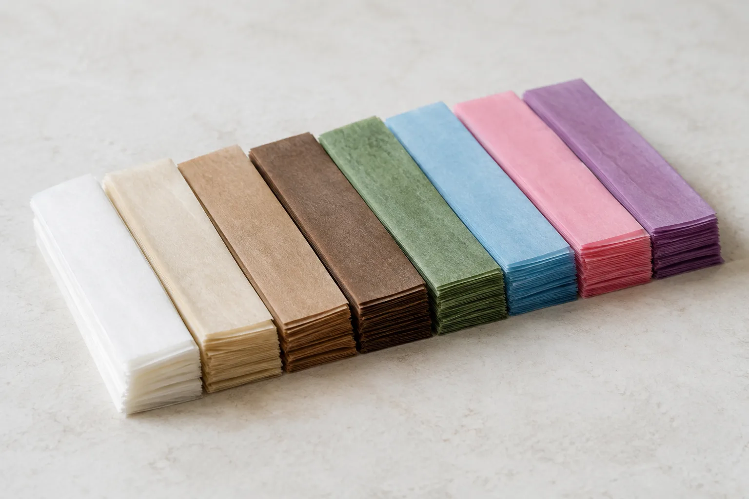 Verschillende kleuren vloeipapier voor het zelf rollen van sigaretten